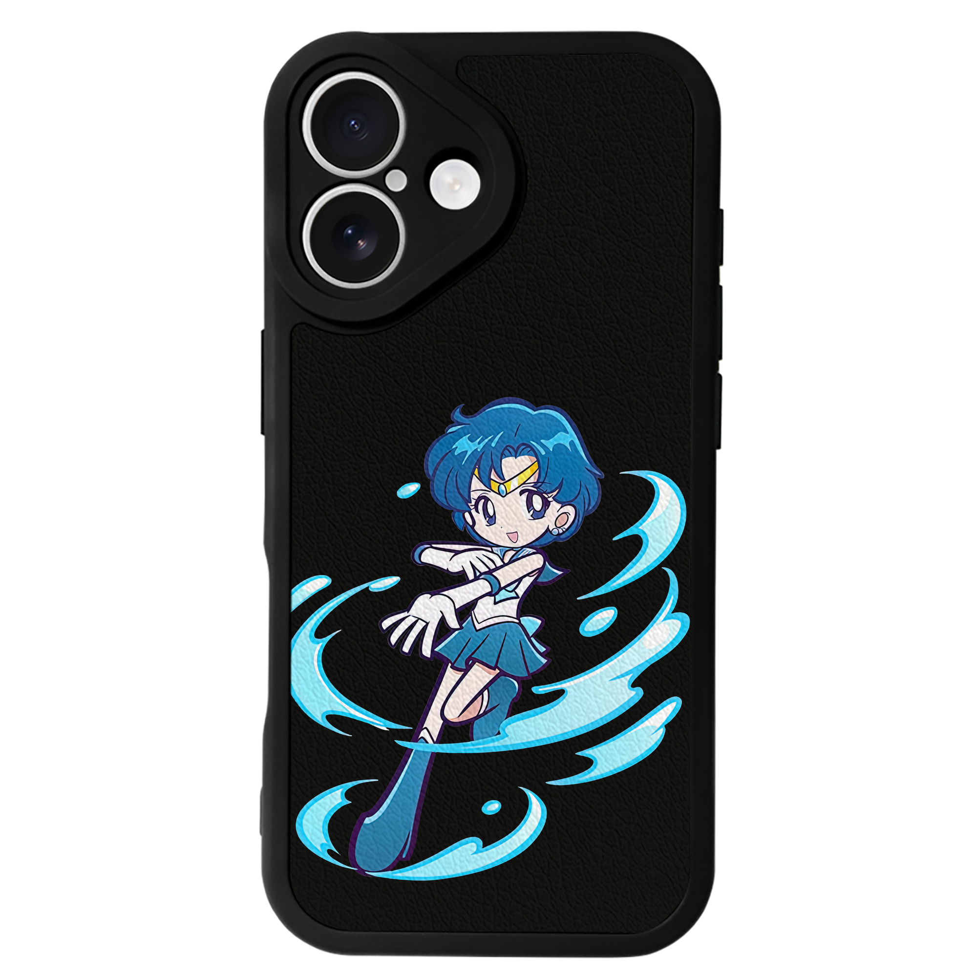 （画像用） 美少女戦士セーラームーン 水野 亜美 みずの あみ Sailor Moon Mizuno Ami 【iPhone 16シリーズ対応】シリコンスマホケース（レザー調） 材質：シリコン